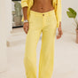 

Pantalon large taille basse en lin Femme Agatha Plain Linen limelight | Freeman T. Porter