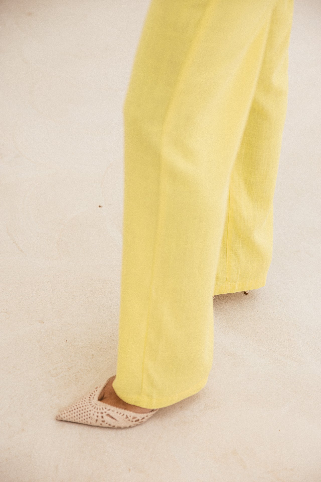 

Pantalon large taille basse en lin Femme Agatha Plain Linen limelight | Freeman T. Porter