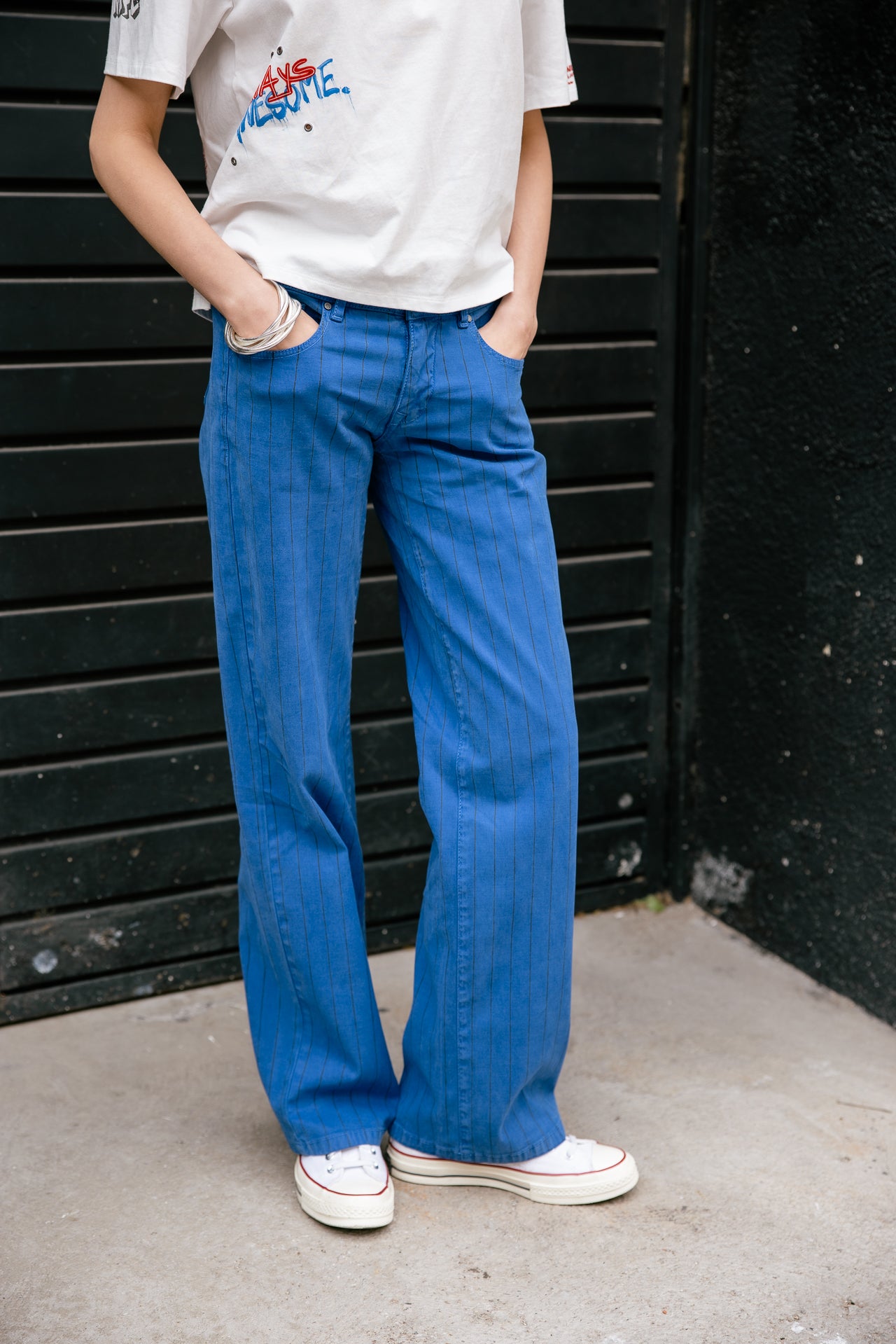 

Pantalón ancho de tiro bajo Mujer Agatha Paleole dazzling blue | Freeman T. Porter