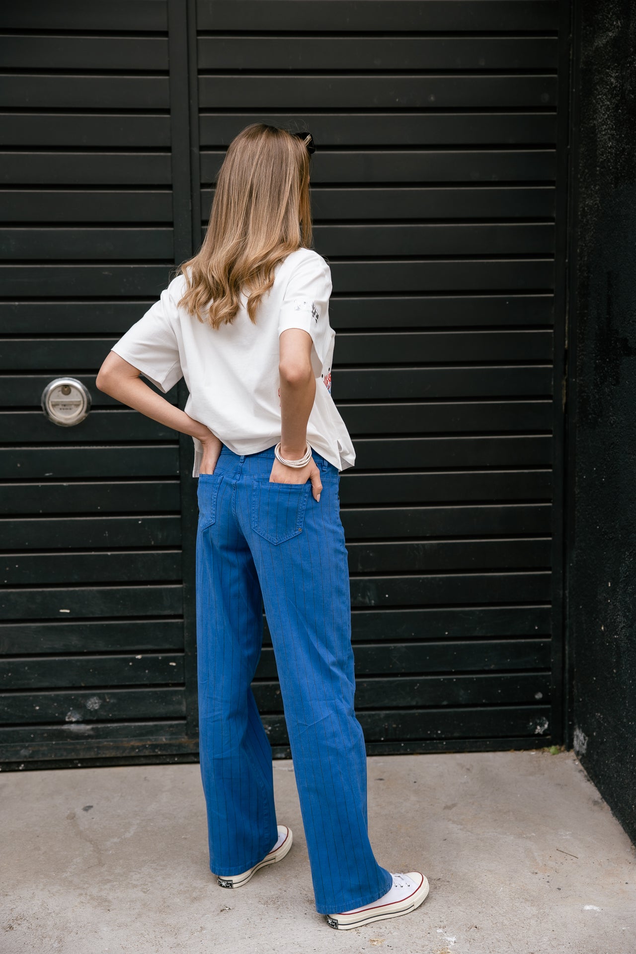 

Pantalón ancho de tiro bajo Mujer Agatha Paleole dazzling blue | Freeman T. Porter