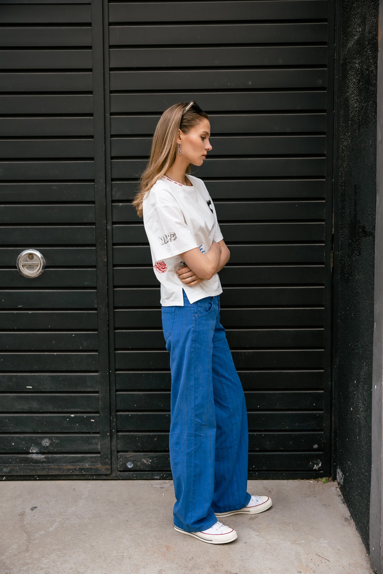 

Pantalón ancho de tiro bajo Mujer Agatha Paleole dazzling blue | Freeman T. Porter