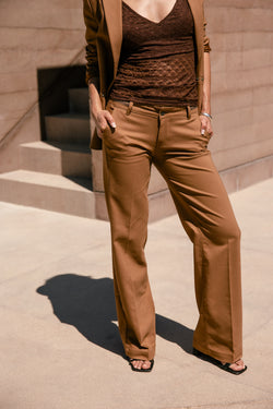 

Pantalon large taille basse Femme Agatha Polyneo coffee | Freeman T. Porter