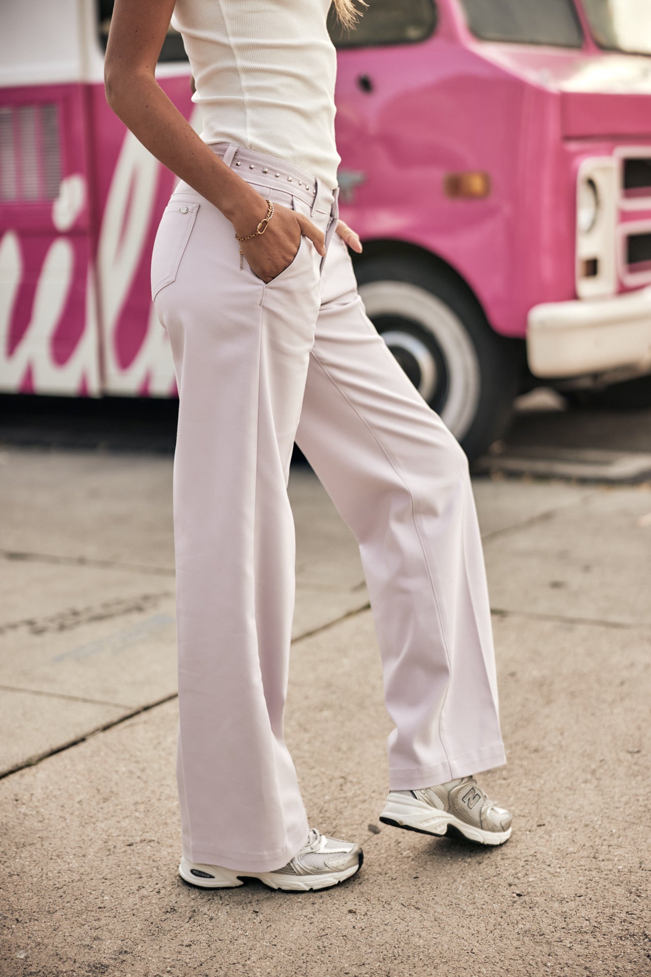 

Low waist wide leg trousers Women Agatha Polyneo lilac | Freeman T. Porter