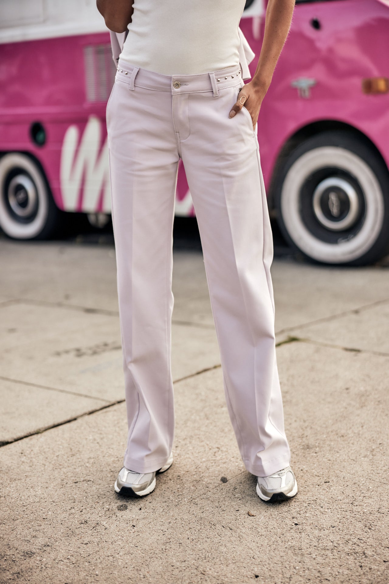 

Low waist wide leg trousers Women Agatha Polyneo lilac | Freeman T. Porter