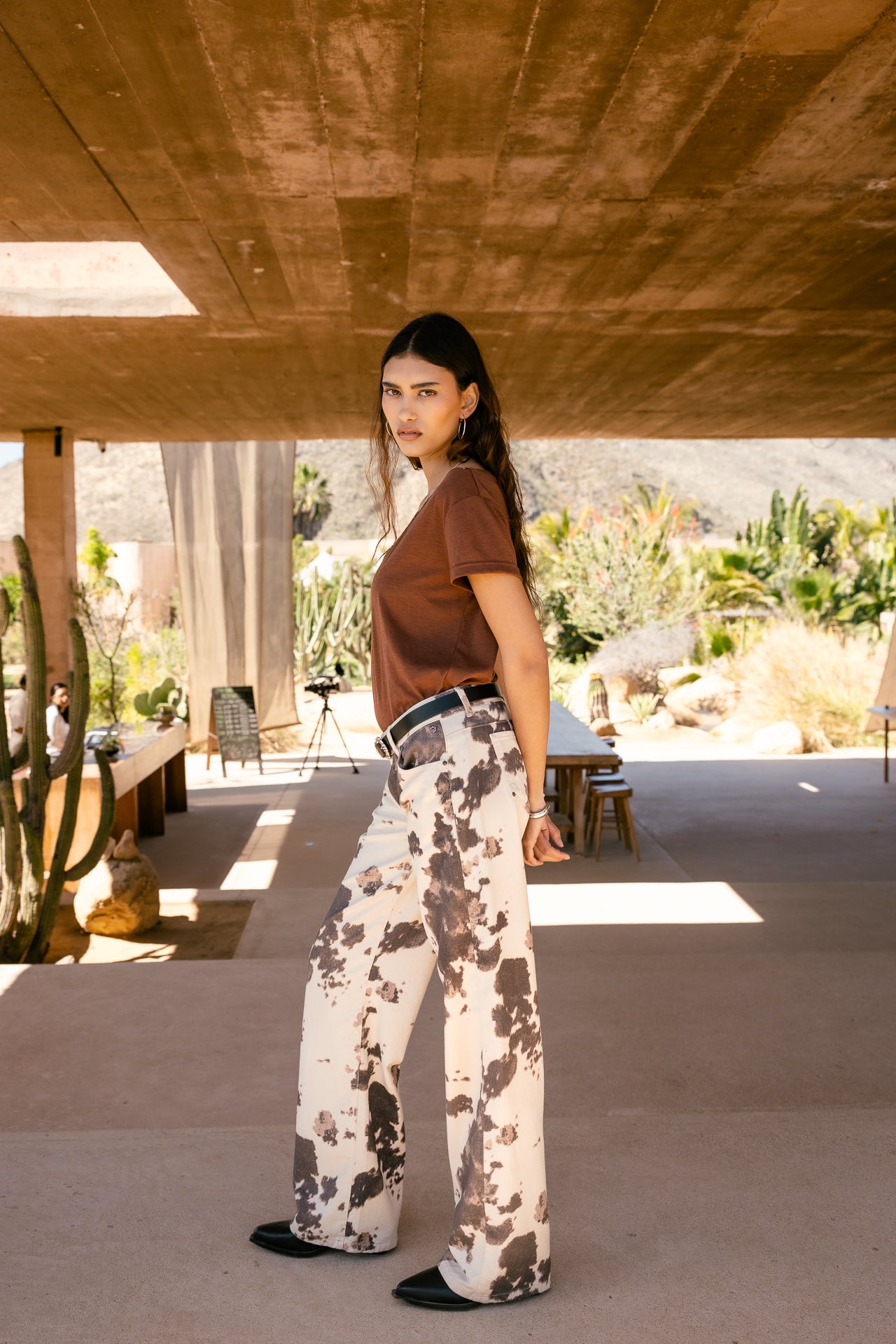 

Pantalón ancho de talle bajo Mujer Agatha Texas original | Freeman T. Porter