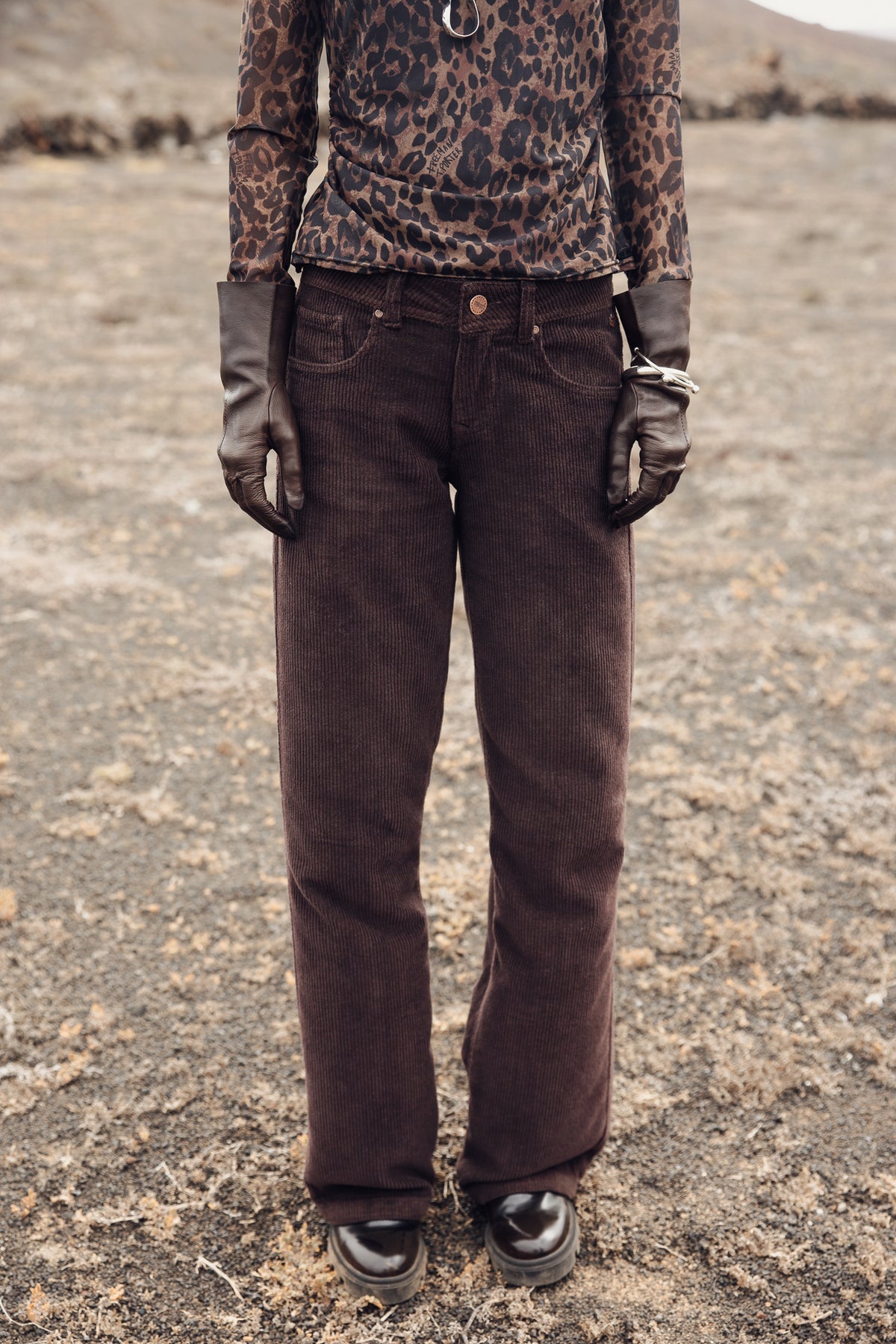 

Calças wide leg de cintura baixa Mulher Agatha Veluto chocolate torte | Freeman T. Porter