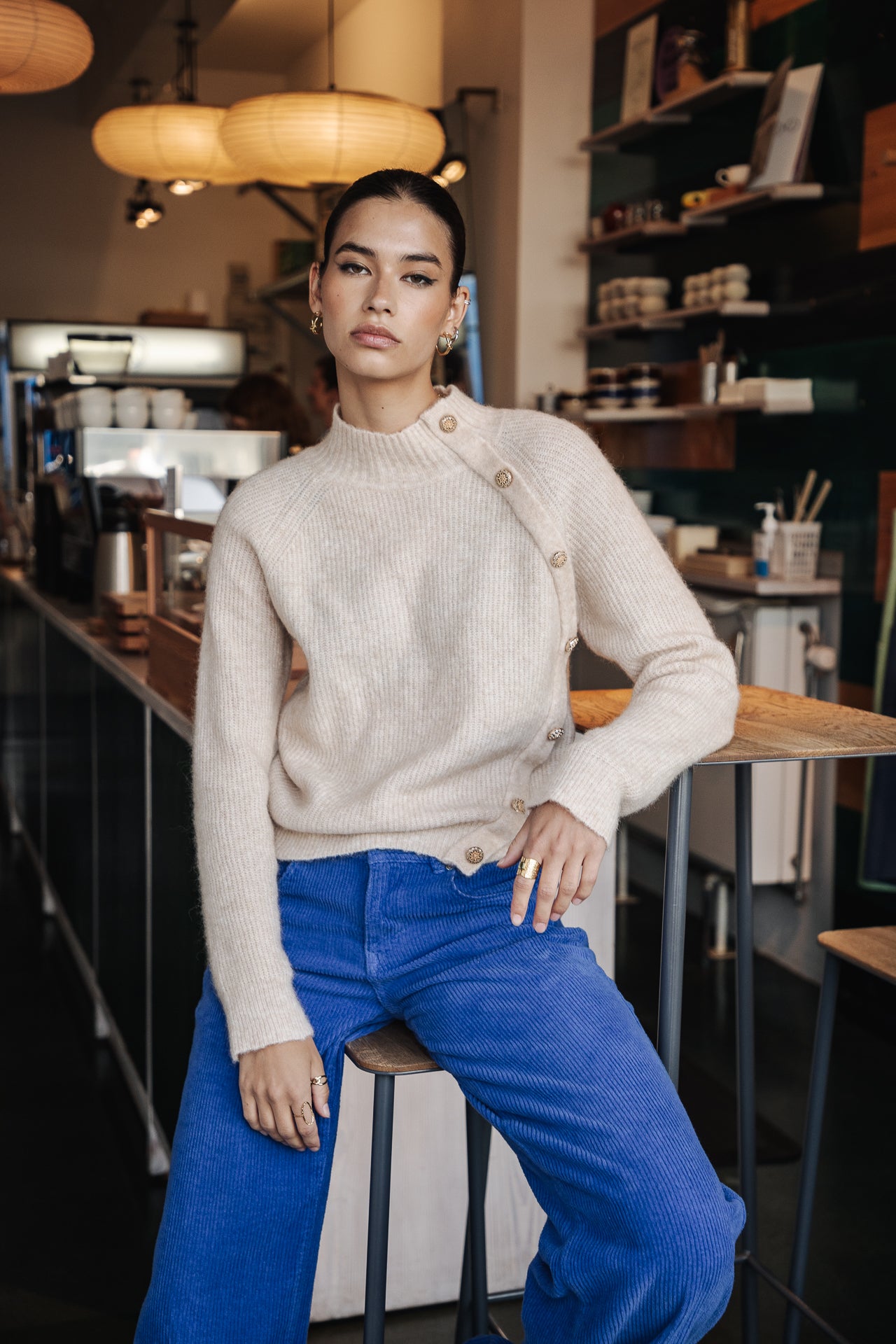 

Weite Low Rise Hose Damen Agatha Veluto mazarine blue | Freeman T. Porter