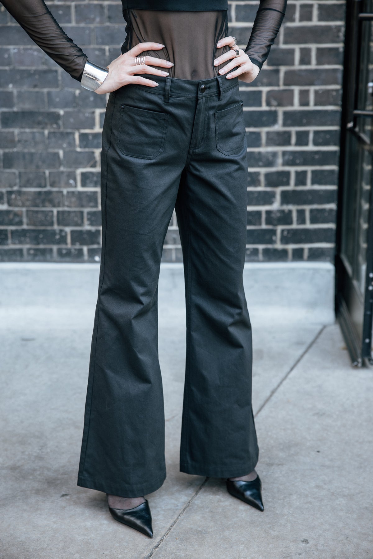 

Pantalon large Femme Jessy Coated black | Freeman T. Porter