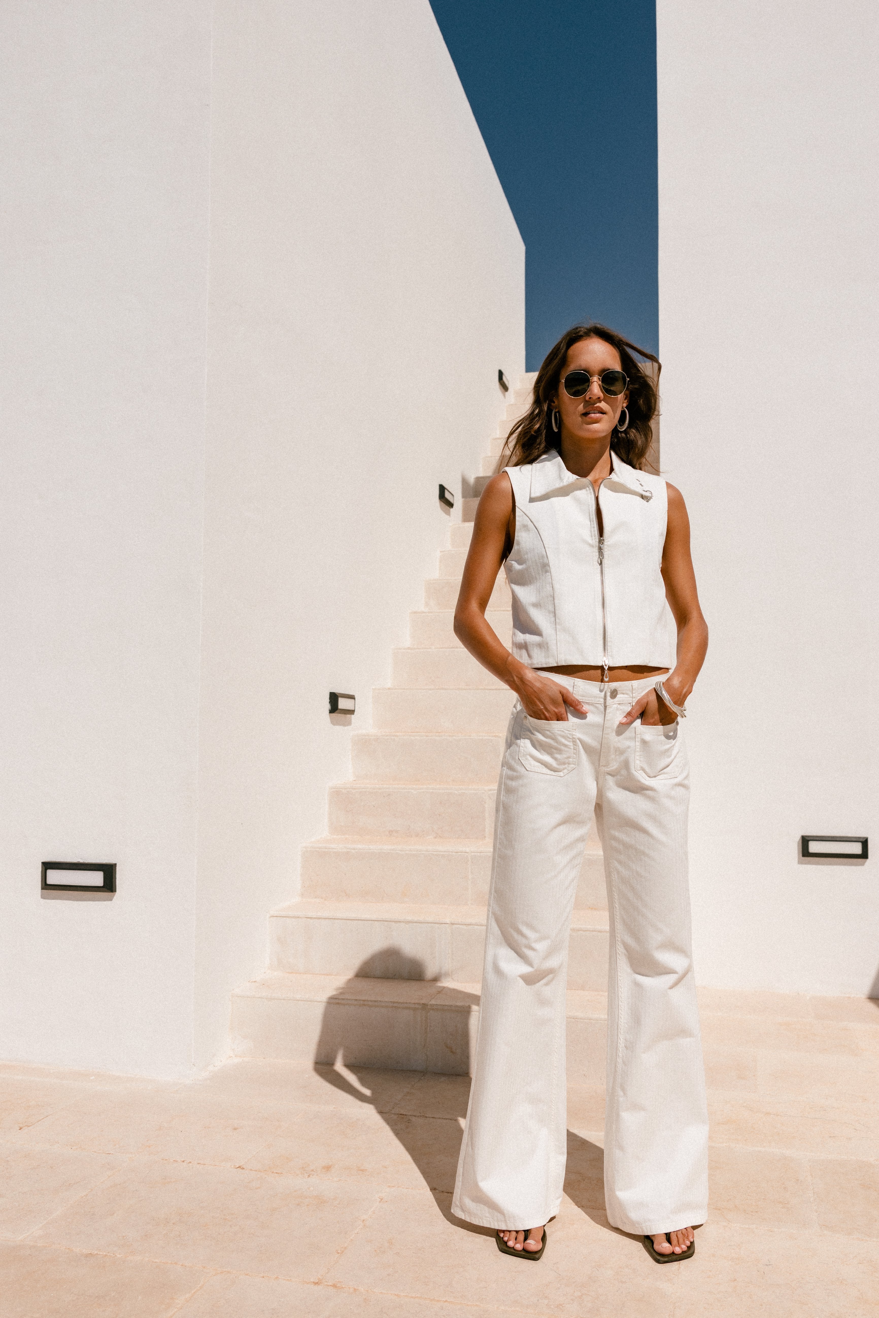 

Wide-leg trousers Women Jessy Yolo blanc éclatant | Freeman T. Porter