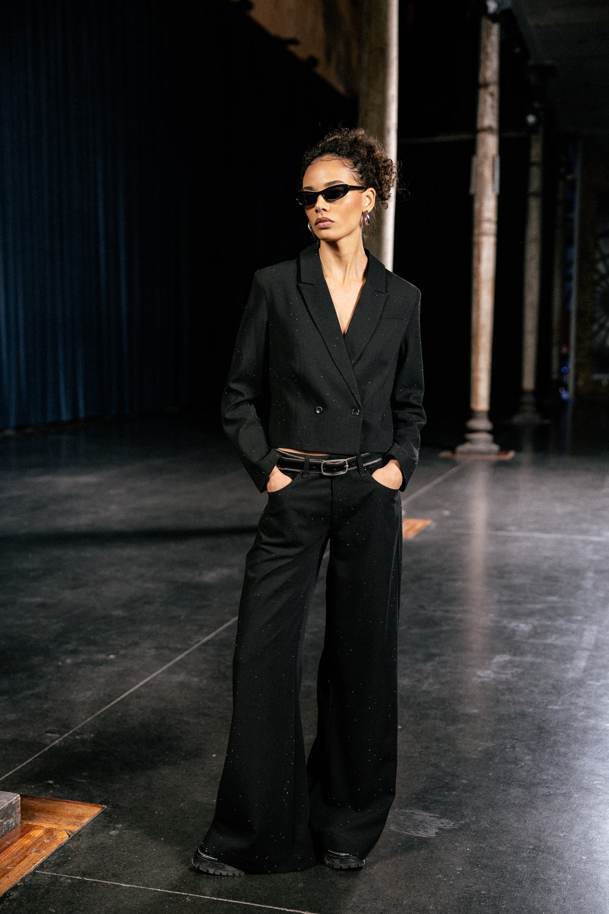 

Pantalon large  Femme Miley diamente black | Freeman T. Porter