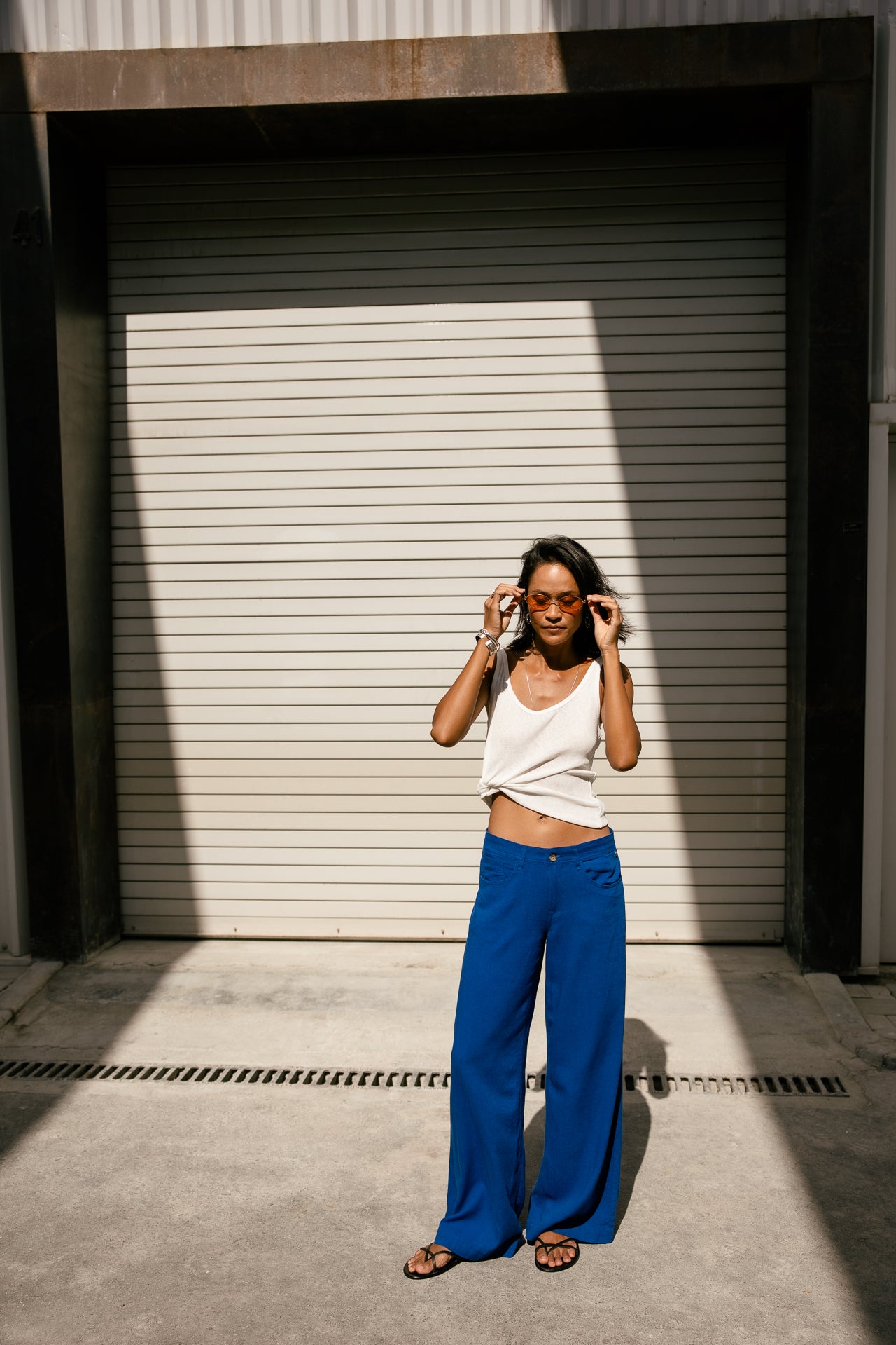 

Pantalon large  Femme Miley Plain Lin dazzling blue | Freeman T. Porter