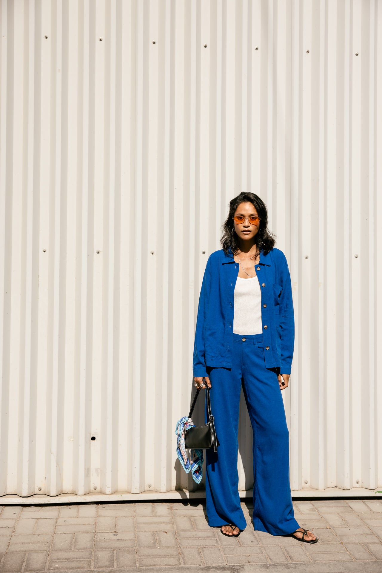 

Pantalon large  Femme Miley Plain Lin dazzling blue | Freeman T. Porter