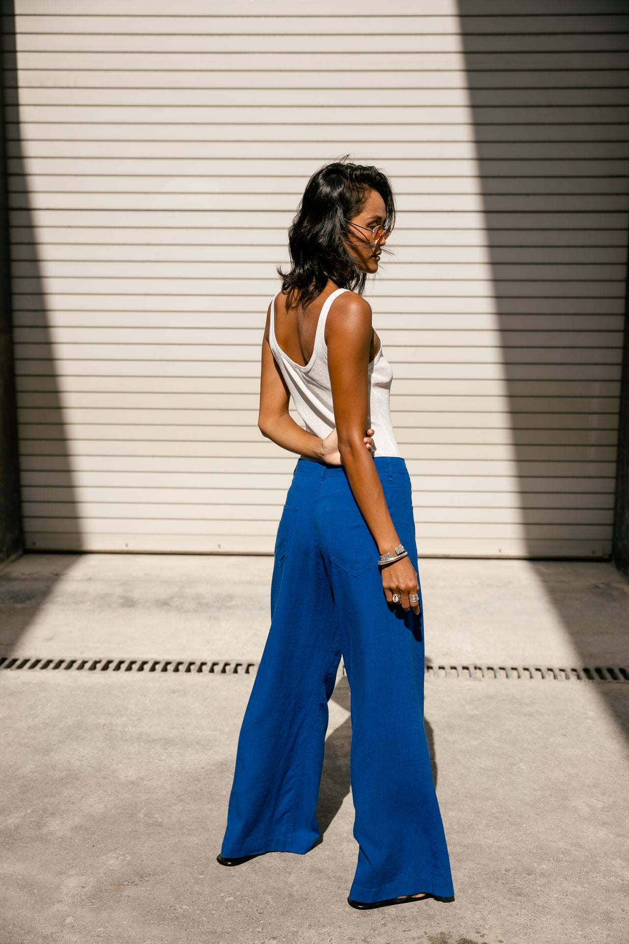 

Pantalon large  Femme Miley Plain Lin dazzling blue | Freeman T. Porter