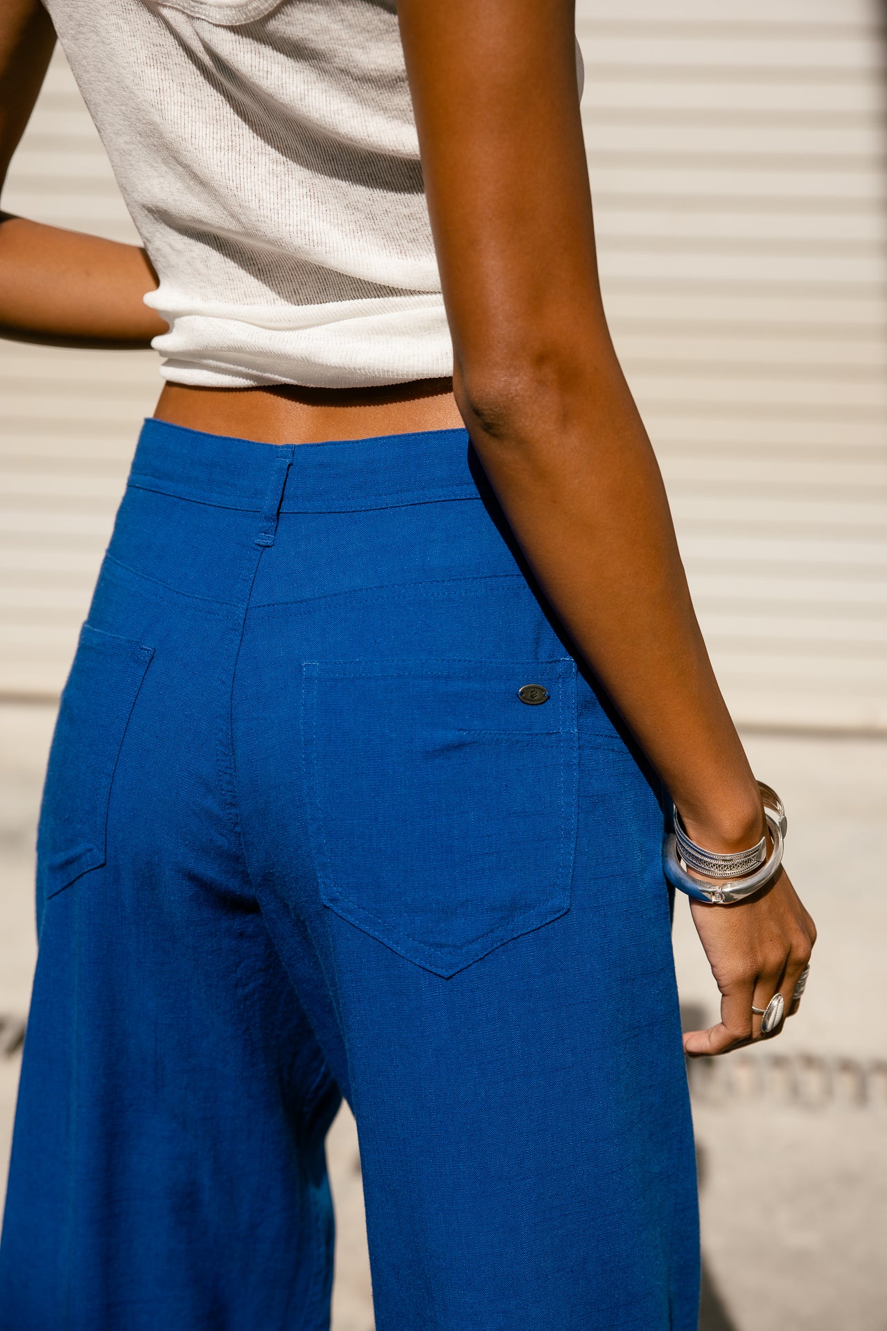 

Pantalon large  Femme Miley Plain Lin dazzling blue | Freeman T. Porter