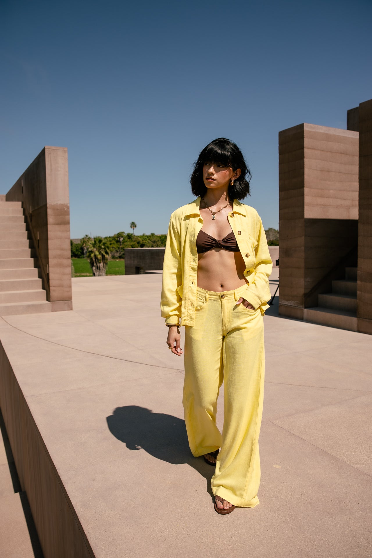 

Weite Hose  Damen Miley Plain Lin limelight | Freeman T. Porter