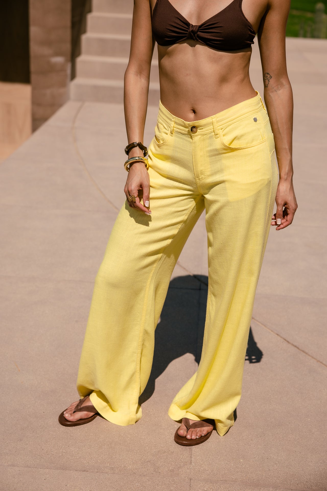 

Weite Hose  Damen Miley Plain Lin limelight | Freeman T. Porter