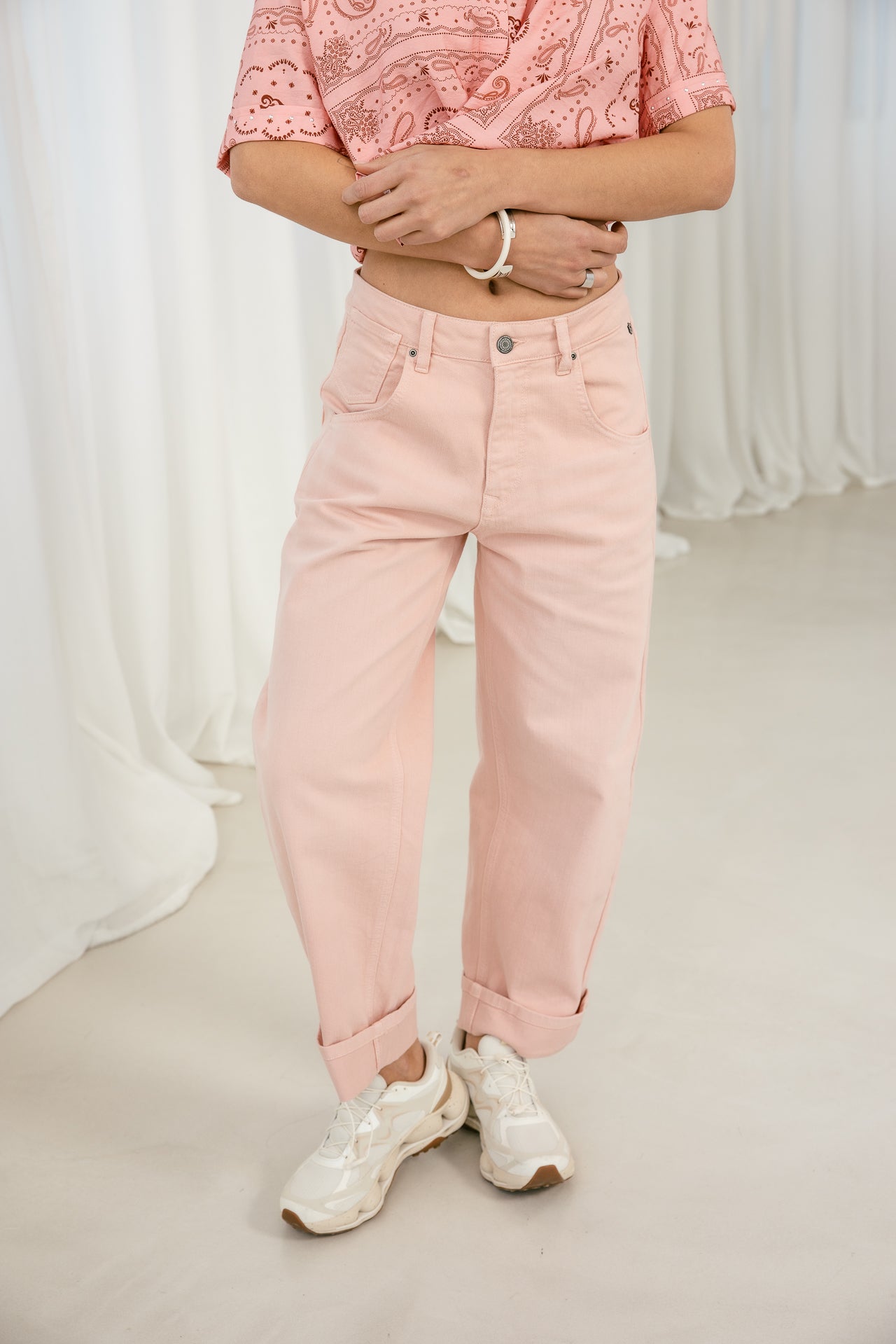

Pantalon boyfriend 7/8 Femme Robyn Magestic silver pink | Freeman T. Porter