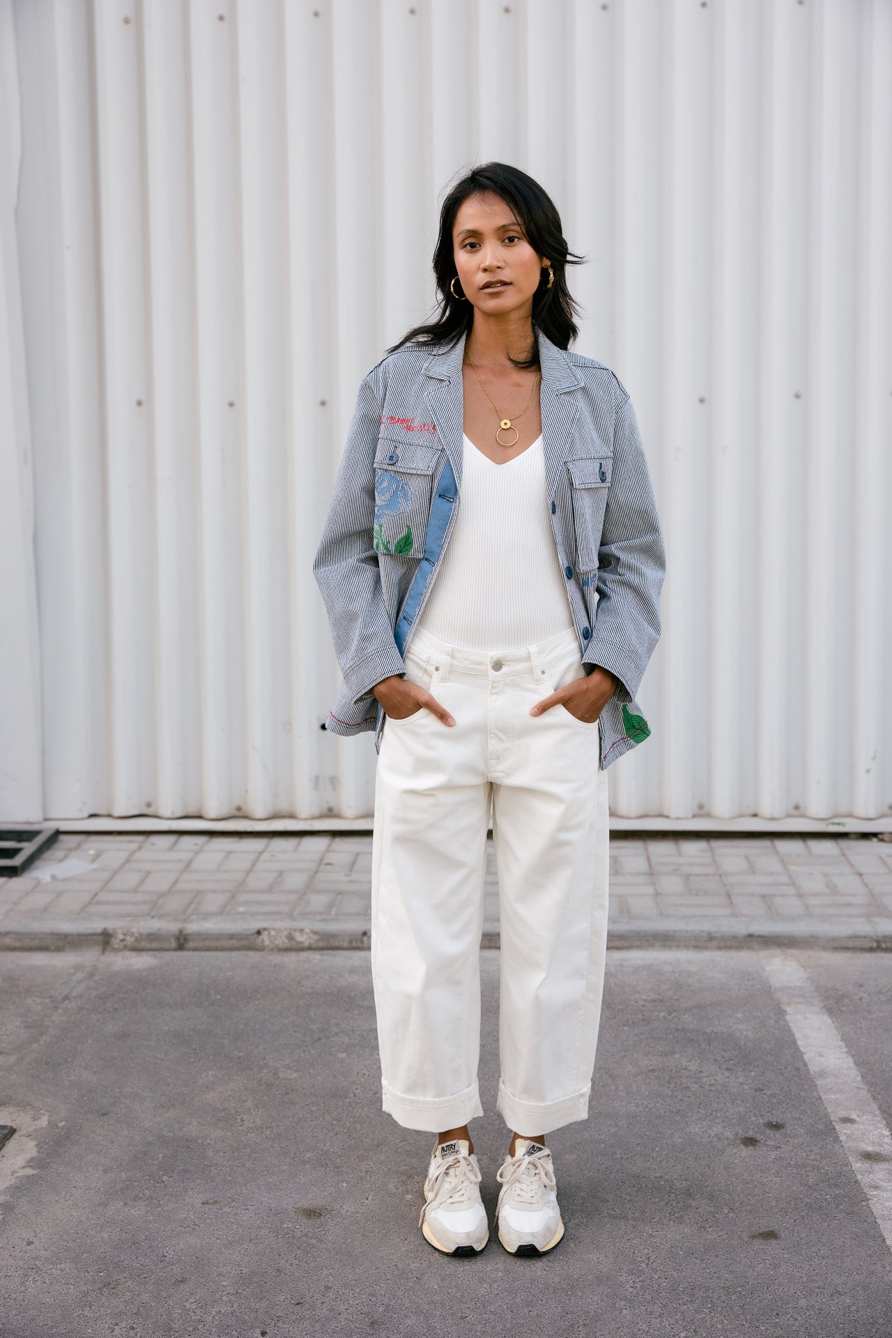   
            

Pantalon boyfriend 7/8 Femme Robyn Magestic off white | Freeman T. Porter
          