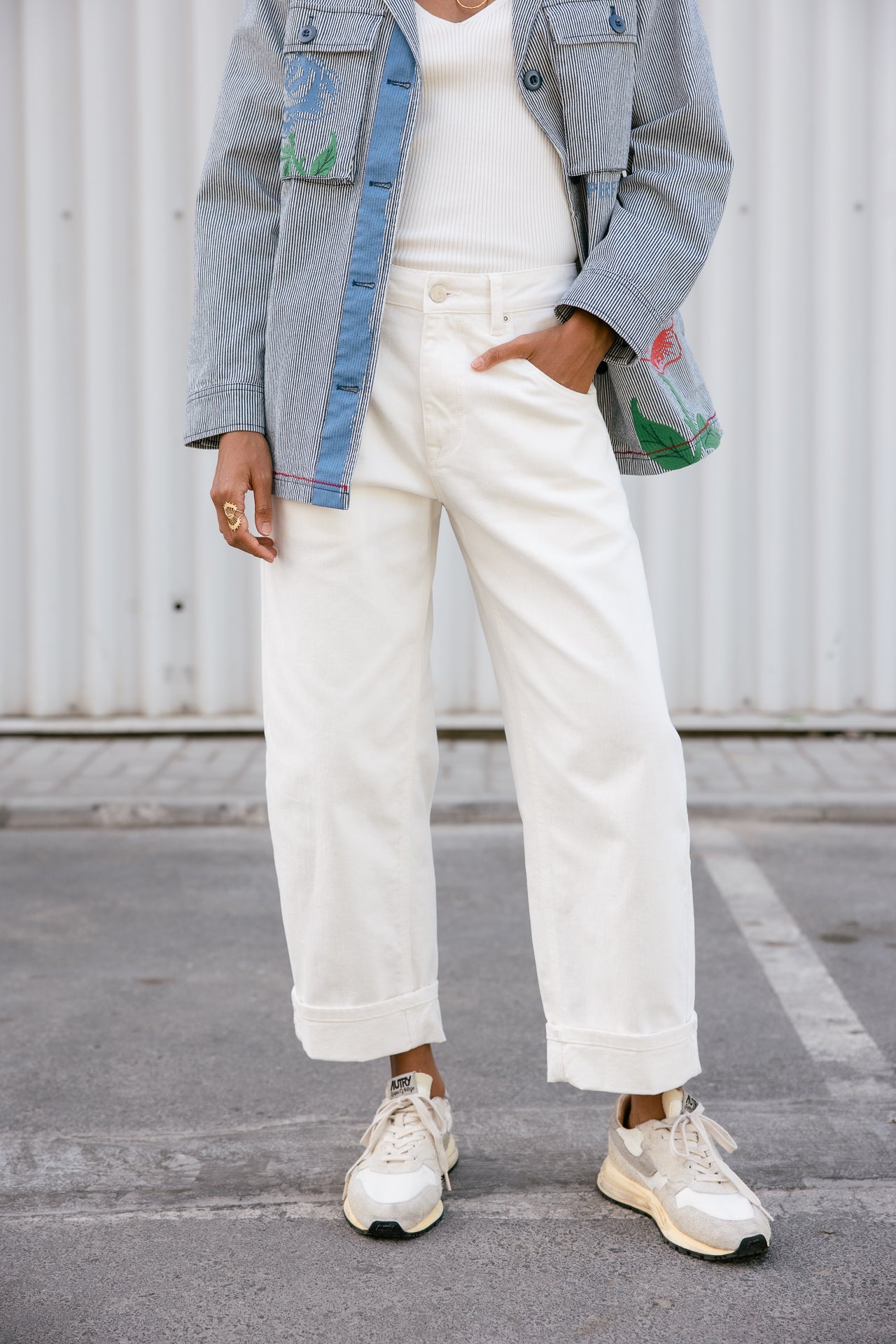 

Pantalon boyfriend 7/8 Femme Robyn Magestic off white | Freeman T. Porter