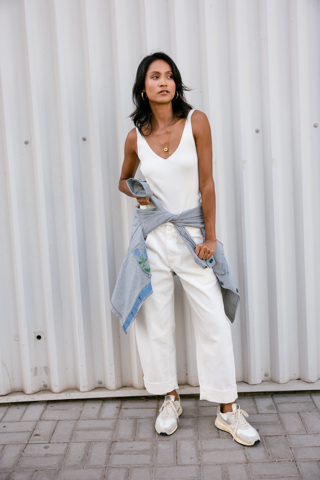 

Pantalon boyfriend 7/8 Femme Robyn Magestic off white | Freeman T. Porter