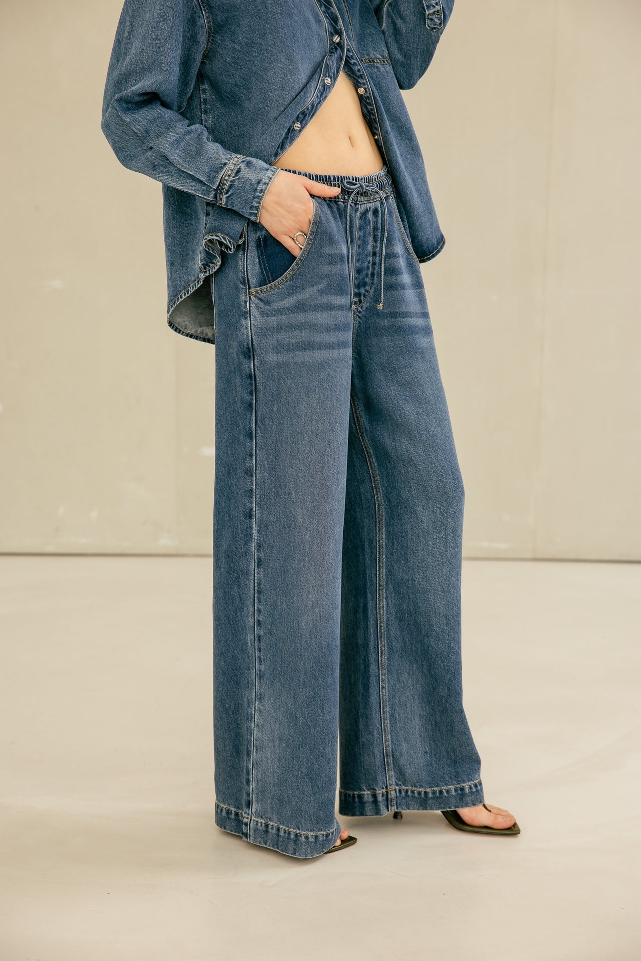 

Jeans large taille élastiquée Femme Leia winner med | Freeman T. Porter