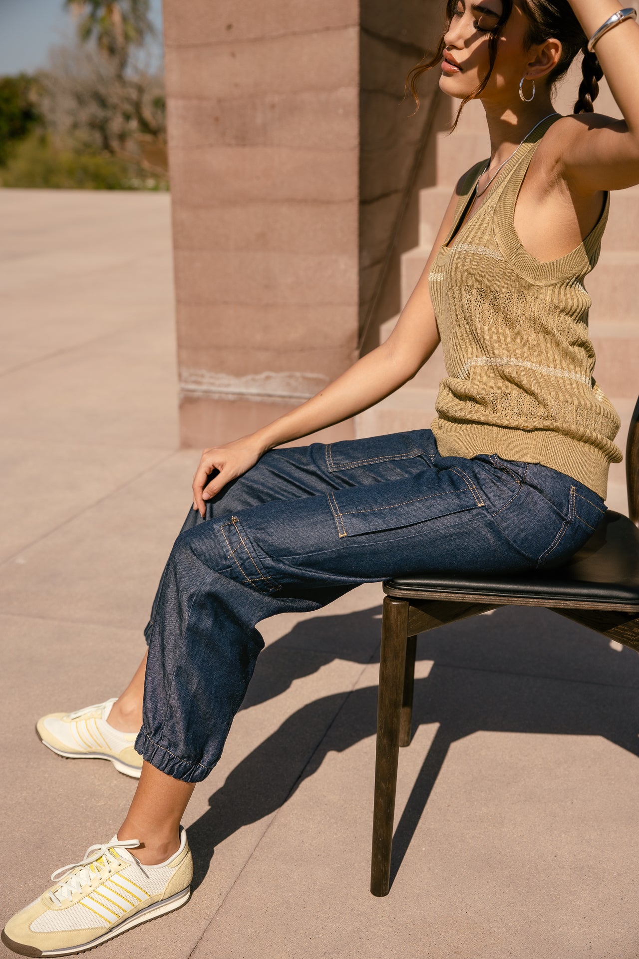 

Pantalon cargo Femme Ciara Denim mauricia dark | Freeman T. Porter