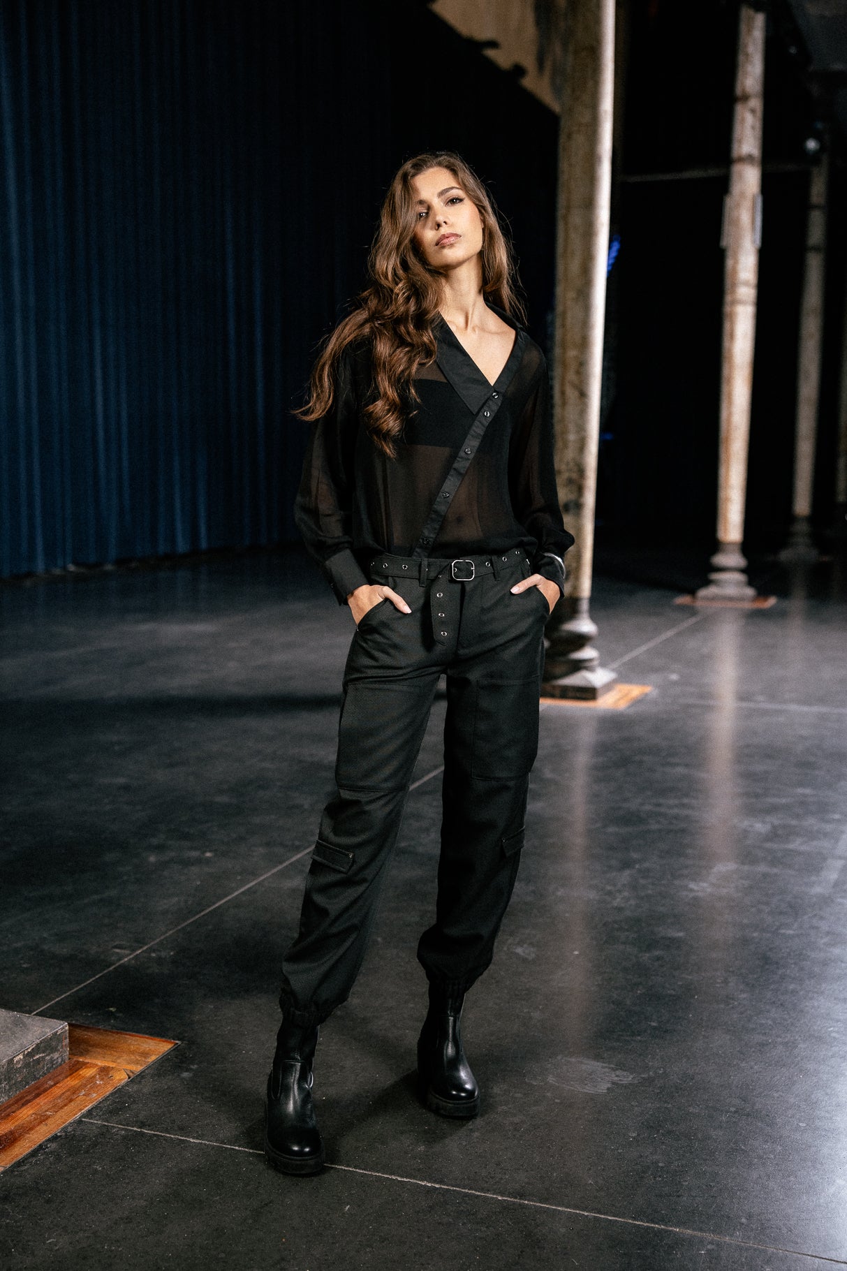 

Pantalon cargo Femme Ciara Lucero black | Freeman T. Porter