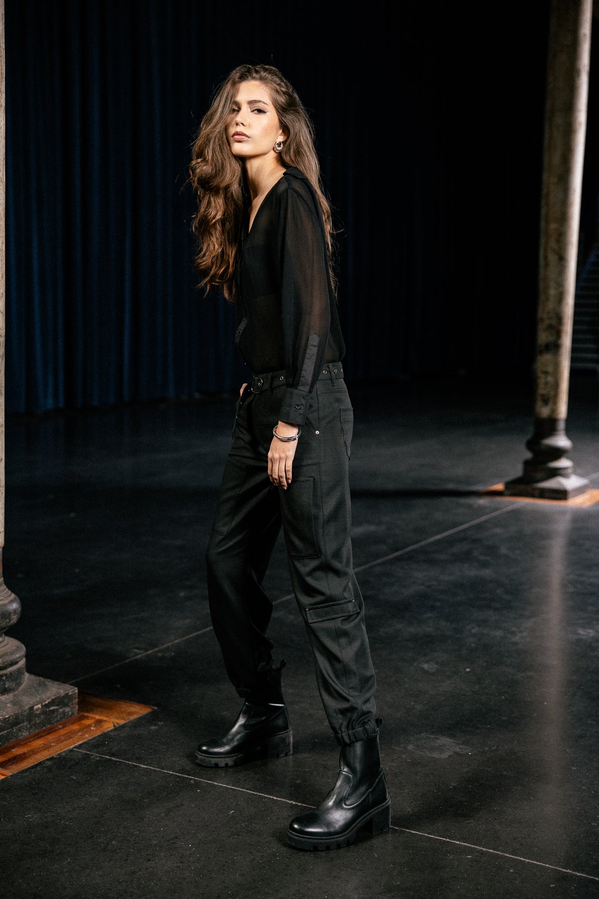 

Pantalon cargo Femme Ciara Lucero black | Freeman T. Porter