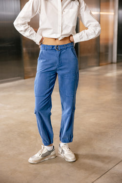 

Pantalon cargo Femme Ciara Jazz dazzling blue | Freeman T. Porter