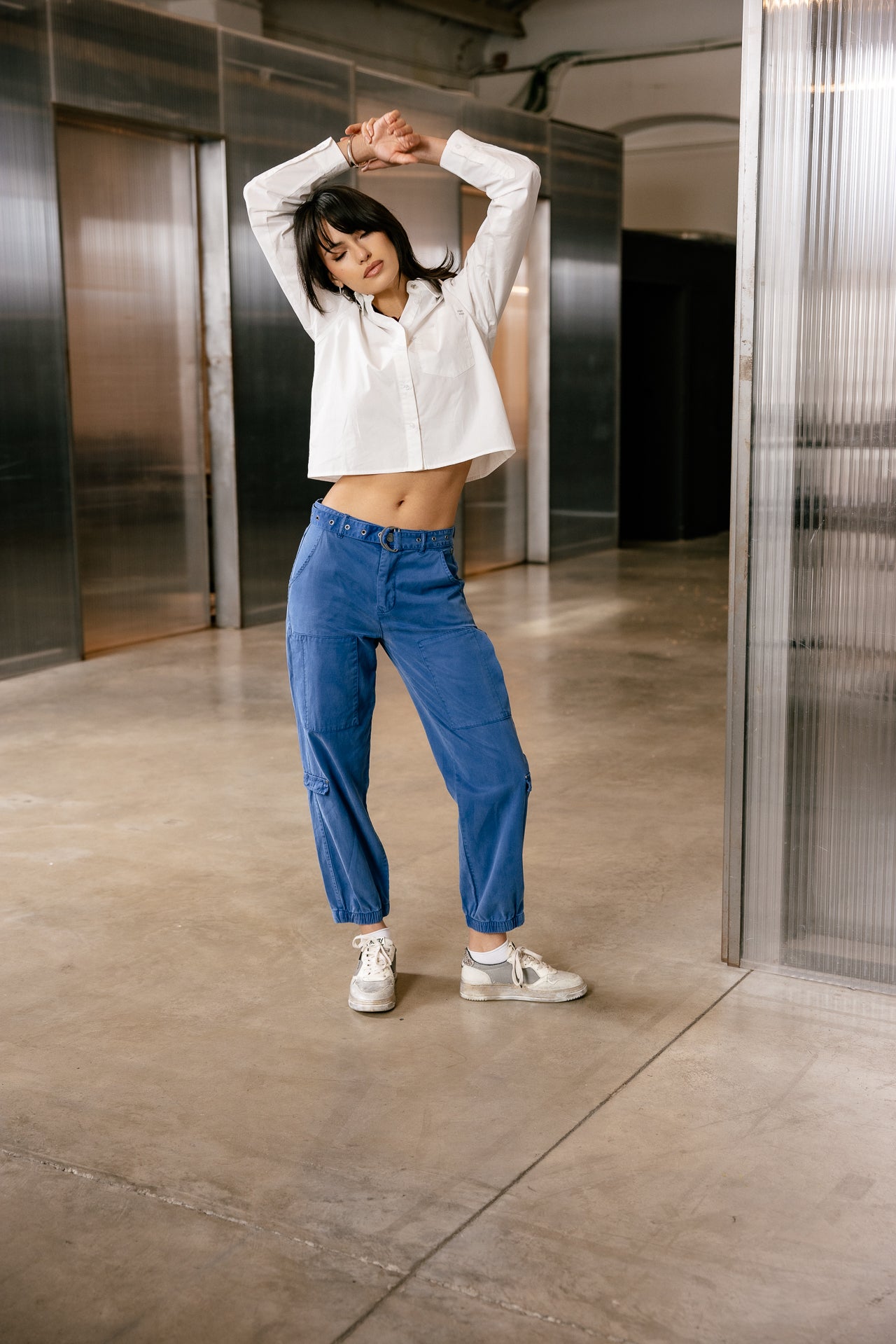 

Pantalon cargo Femme Ciara Jazz dazzling blue | Freeman T. Porter