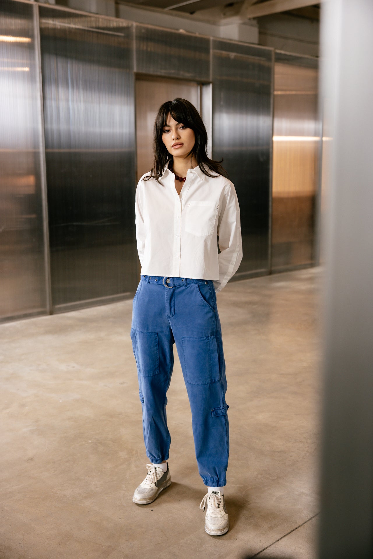 

Pantalon cargo Femme Ciara Jazz dazzling blue | Freeman T. Porter