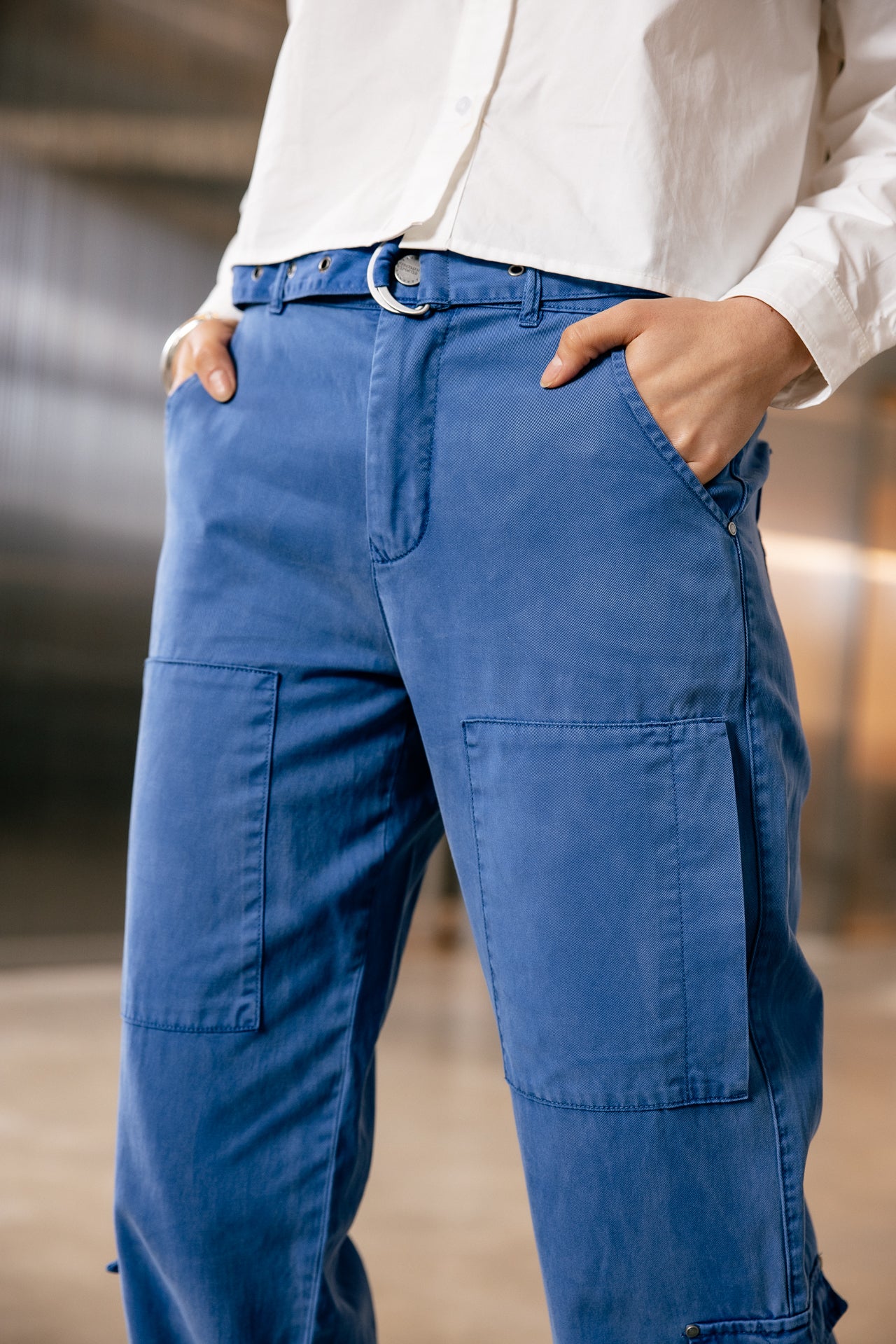 

Pantalon cargo Femme Ciara Jazz dazzling blue | Freeman T. Porter