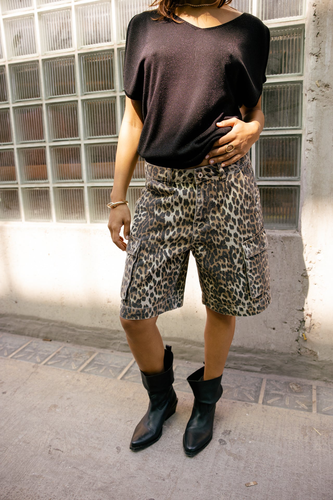 

Weit geschnittene Cargo-Shorts mit Print Damen Soann Timon original | Freeman T. Porter