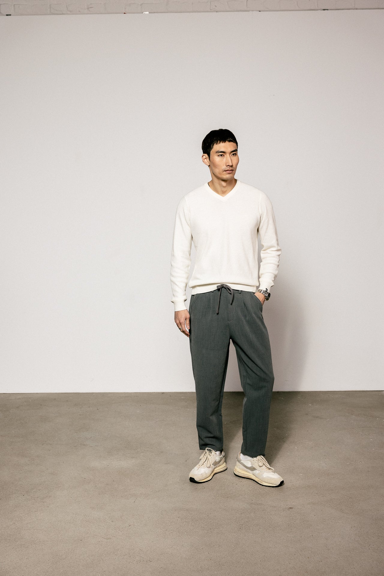 

Relaxed 7/8 Trousers Men Yoric Tempo chiné grey | Freeman T. Porter