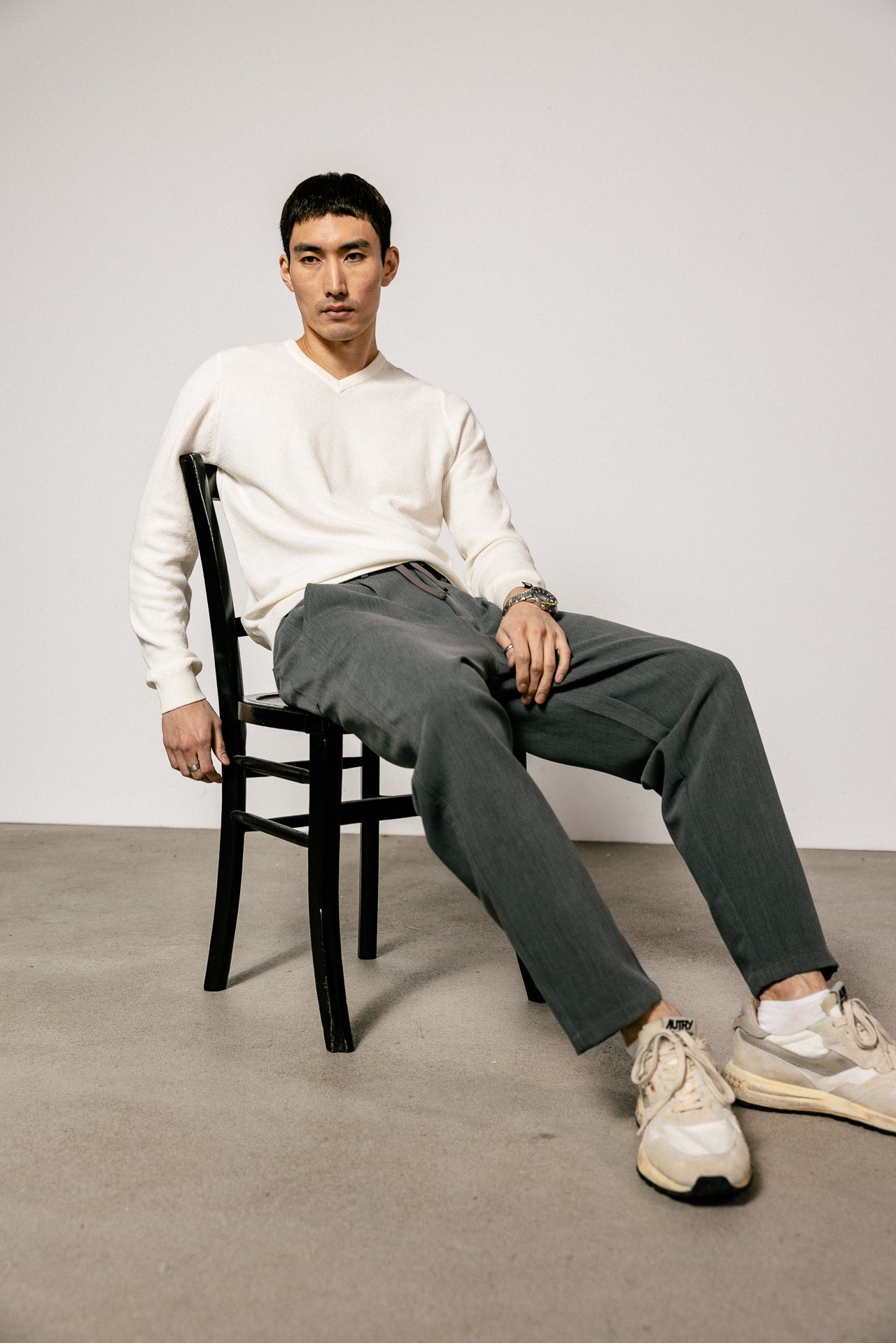 

Relaxed 7/8 Trousers Men Yoric Tempo chiné grey | Freeman T. Porter