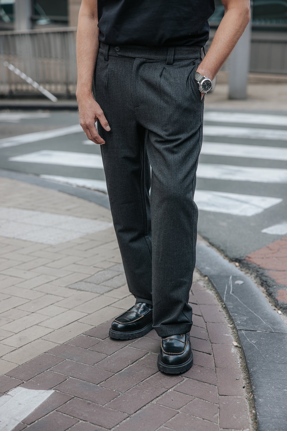 

Bundfaltenhose Herren Frisco Luther moon rock | Freeman T. Porter
