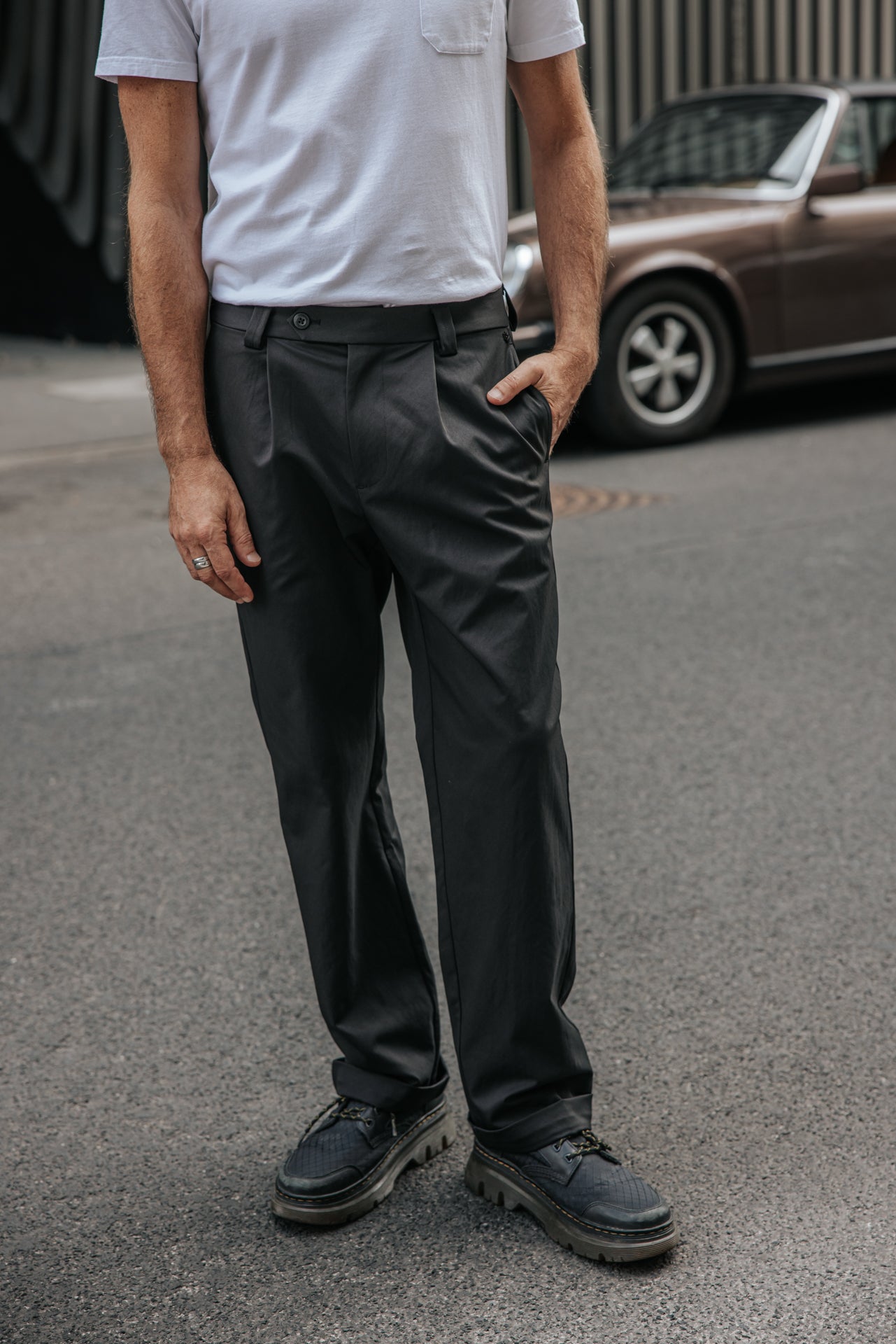 

Bundfaltenhose Herren Frisco Ghost black | Freeman T. Porter