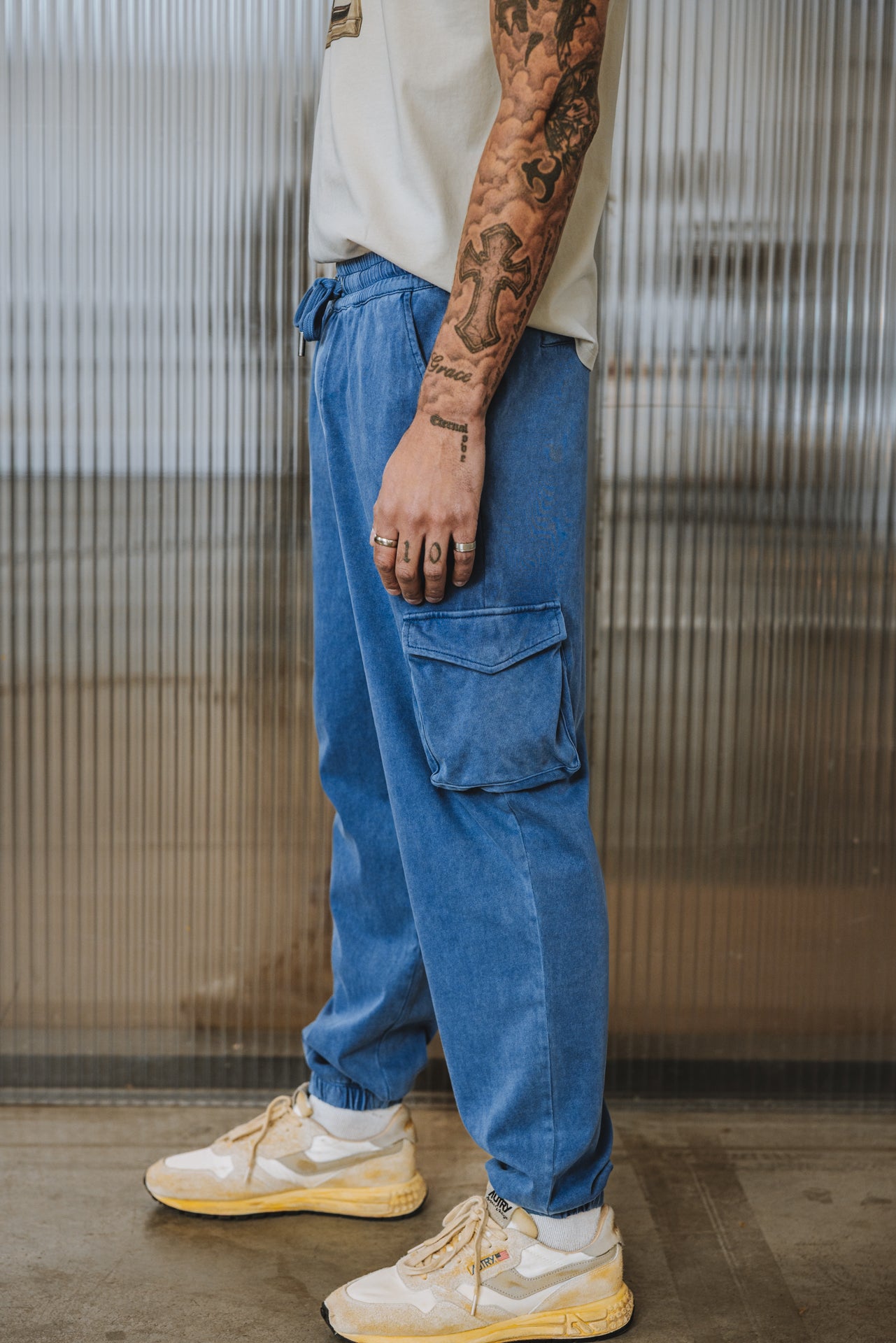 

Pantalon jogging Homme Miles Alpha steel blue | Freeman T. Porter