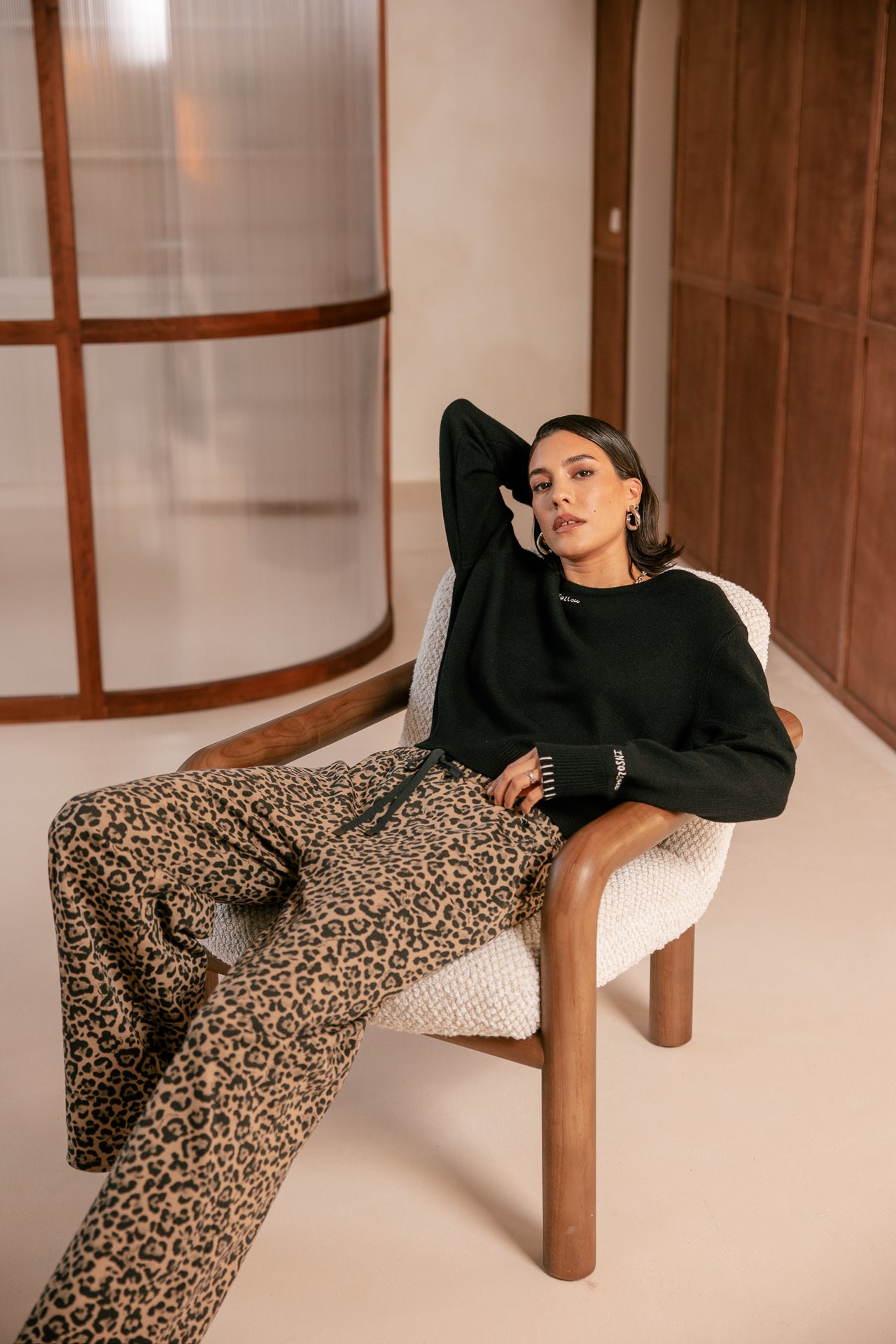 

Bedruckte Jogginghose Damen Vamor Leo natural beige | Freeman T. Porter