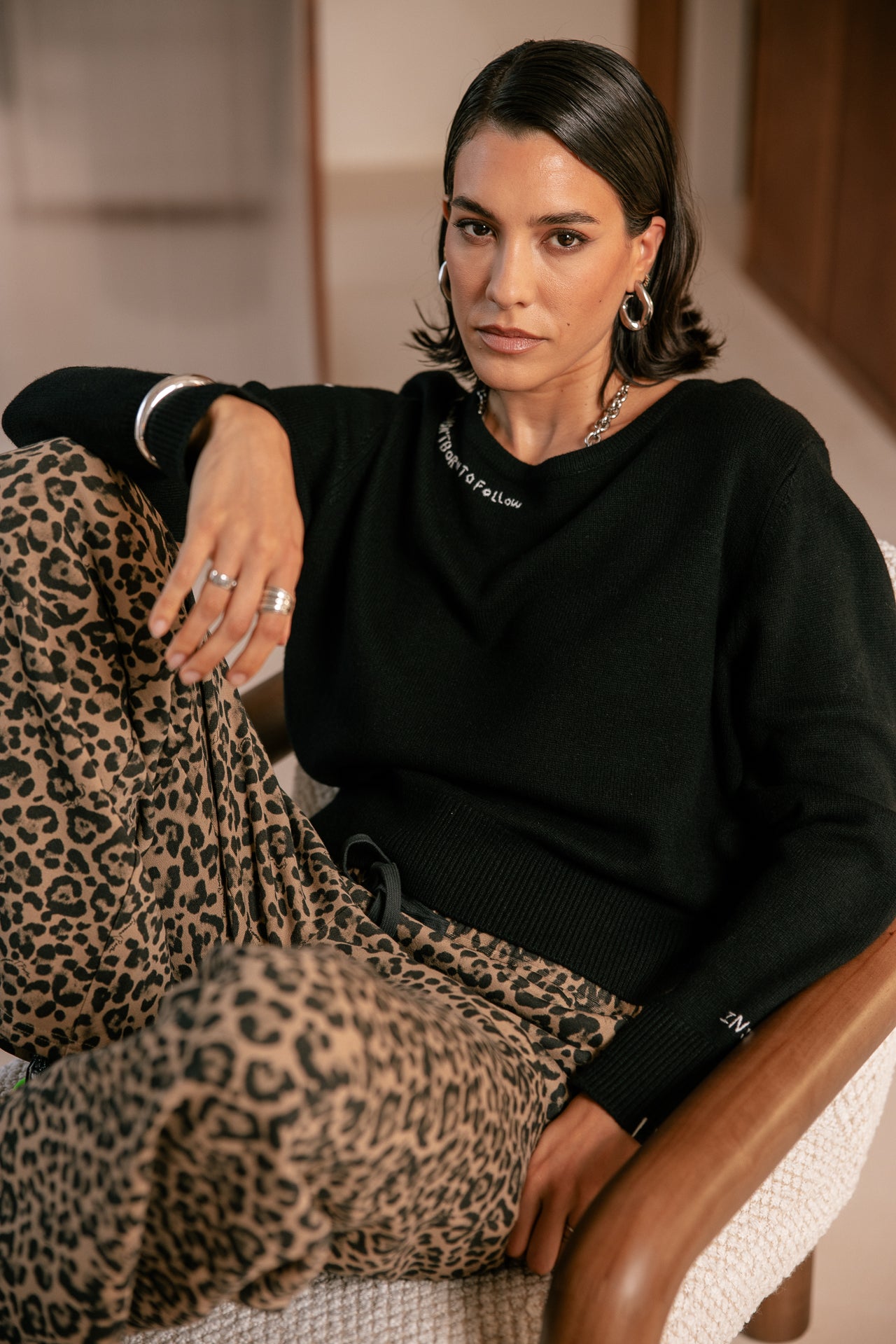 

Bedruckte Jogginghose Damen Vamor Leo natural beige | Freeman T. Porter