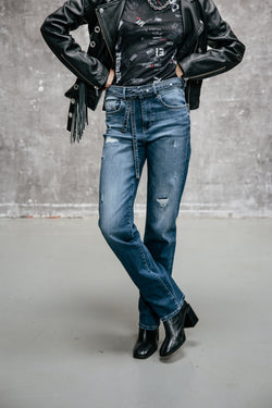 

Hoge taille jeans Dames Scarlett Long samba dark | Freeman T. Porter