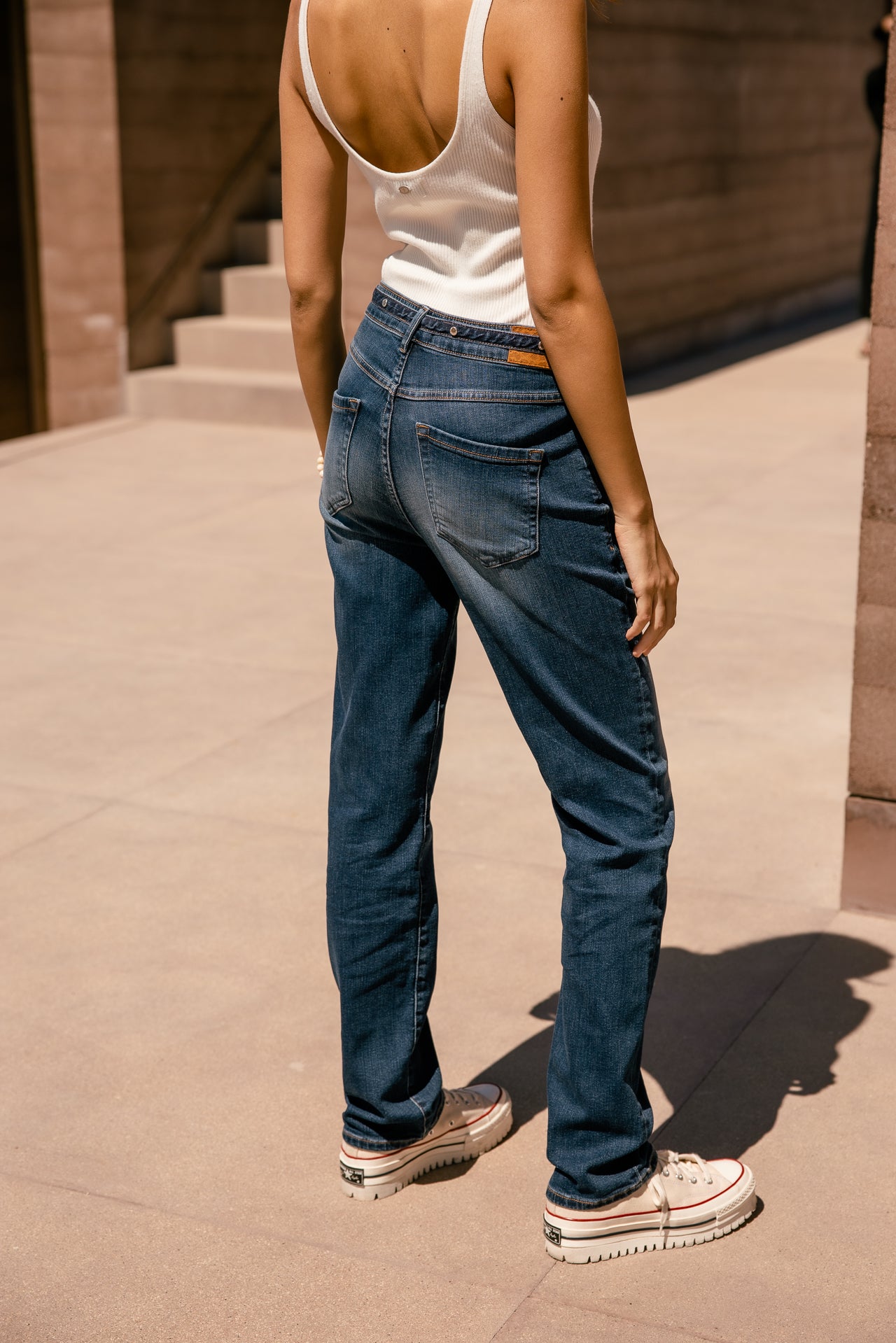 

Jeans droit taille haute Femme Scarlett Long samba dark | Freeman T. Porter