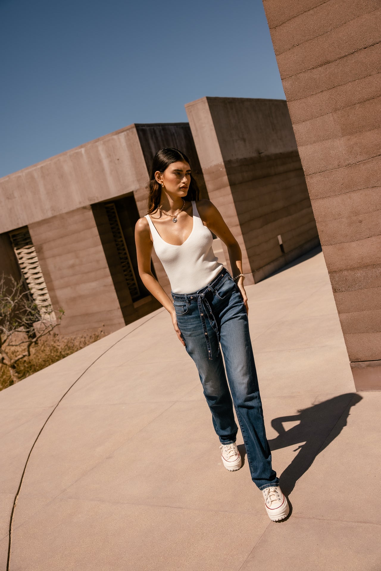 

Jeans droit taille haute Femme Scarlett Long samba dark | Freeman T. Porter