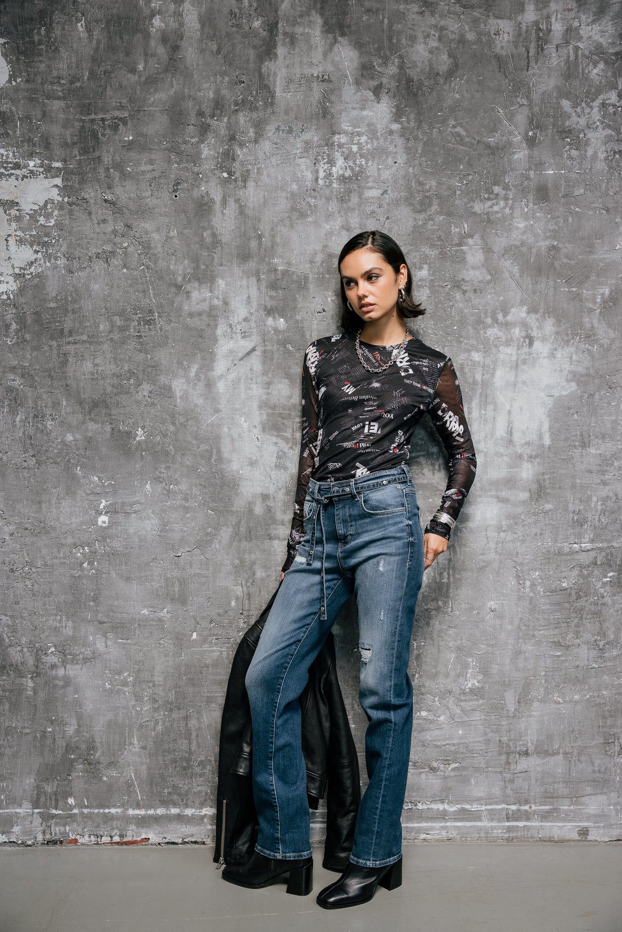

Hoge taille jeans Dames Scarlett Long samba dark | Freeman T. Porter