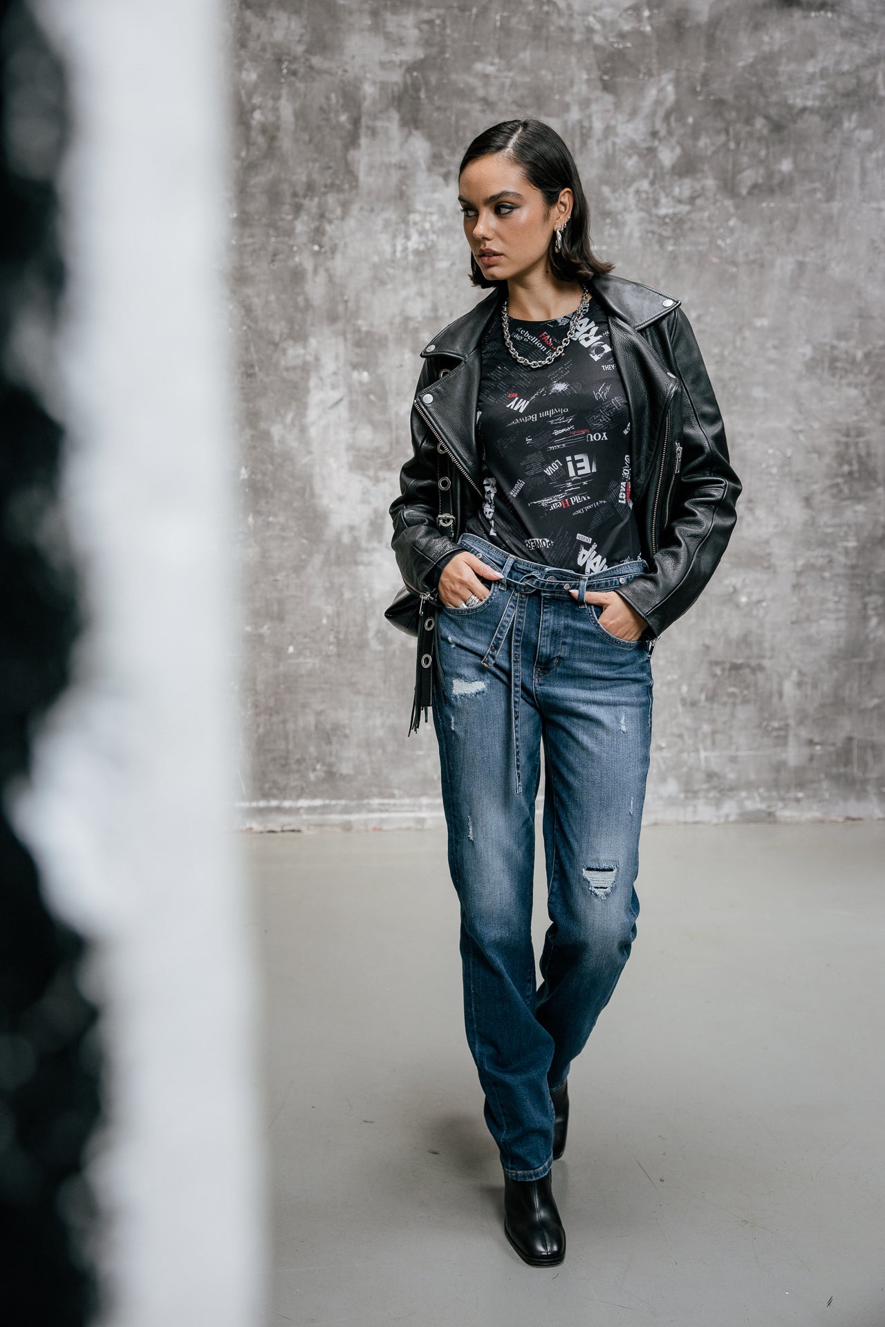 

Hoge taille jeans Dames Scarlett Long samba dark | Freeman T. Porter