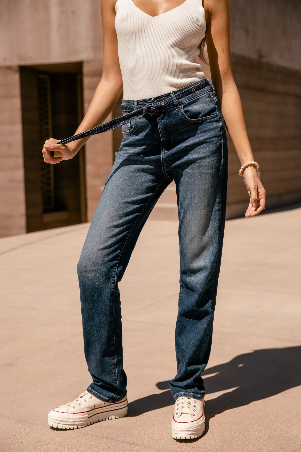 

Jeans droit taille haute Femme Scarlett Long samba dark | Freeman T. Porter