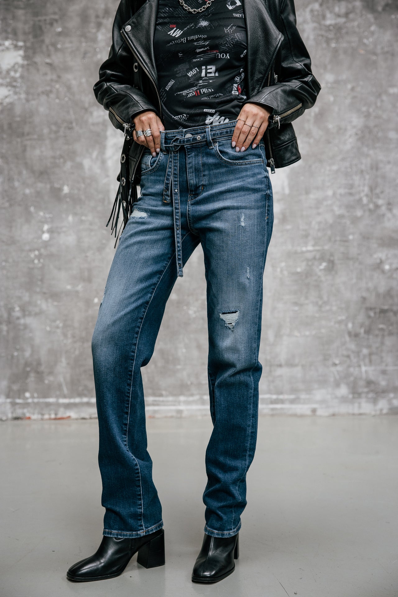 

Hoge taille jeans Dames Scarlett Long samba dark | Freeman T. Porter
