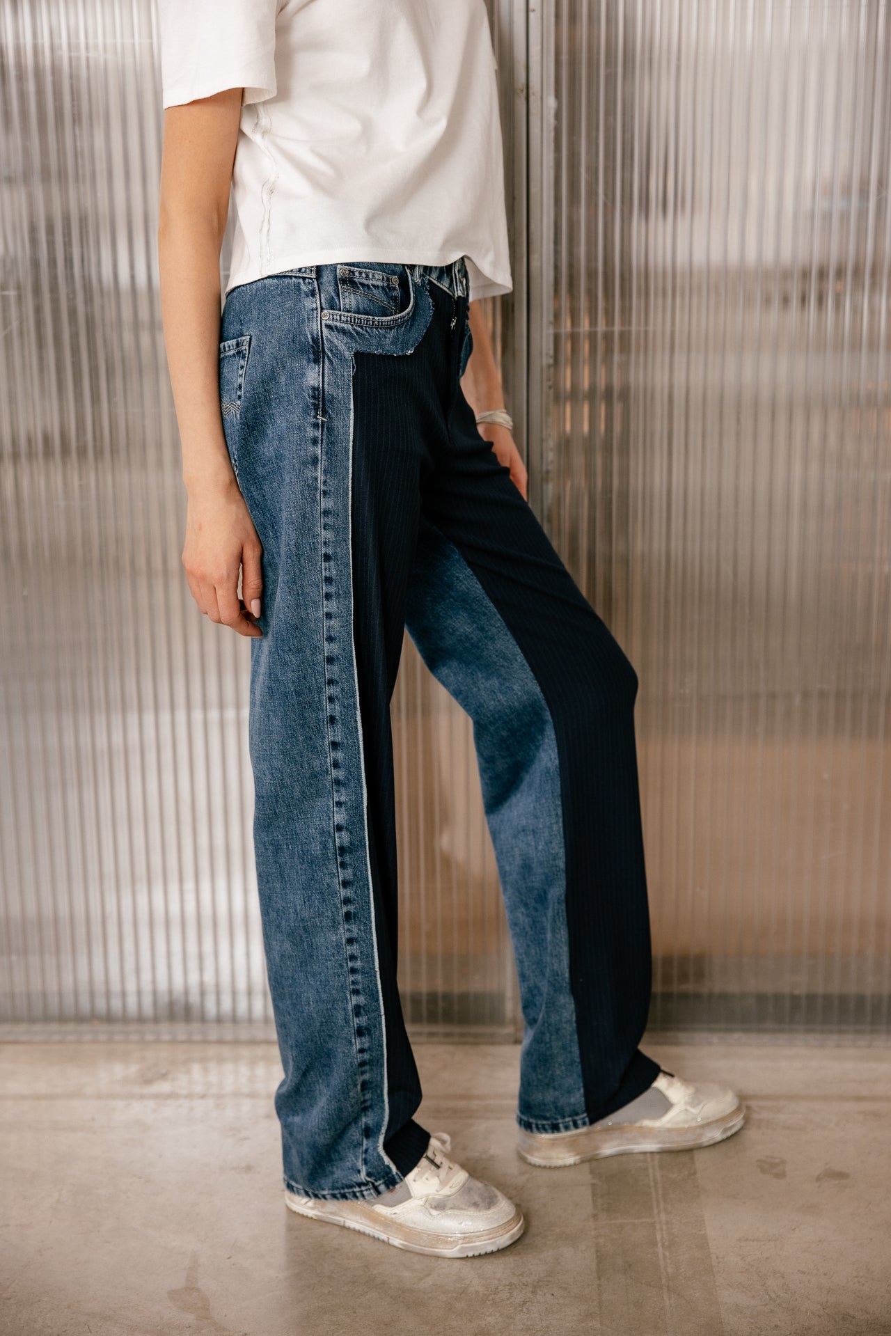 

Gerade Jeans mit hohem Bund Damen Scarlett Long barsen mix | Freeman T. Porter