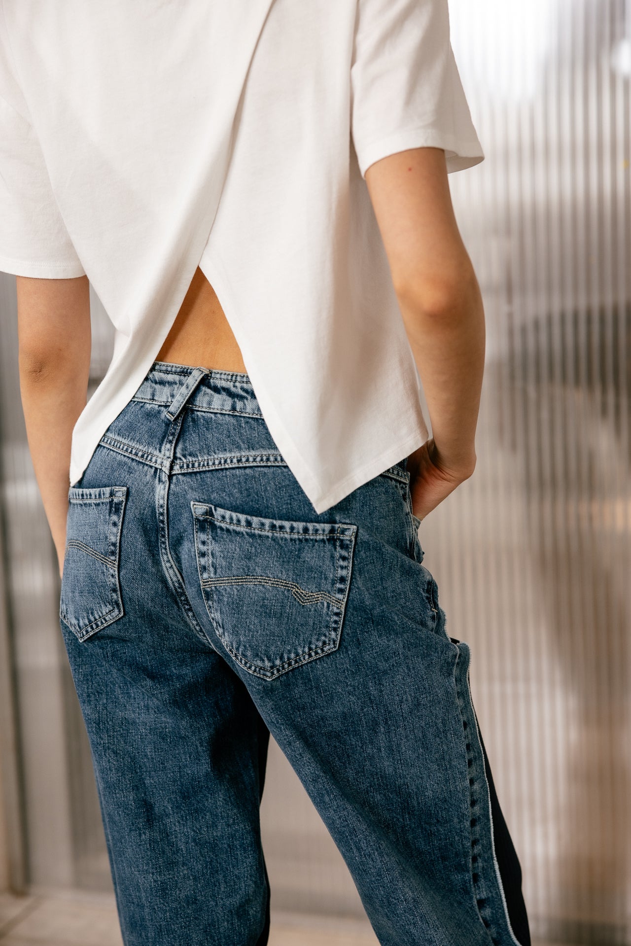 

Gerade Jeans mit hohem Bund Damen Scarlett Long barsen mix | Freeman T. Porter