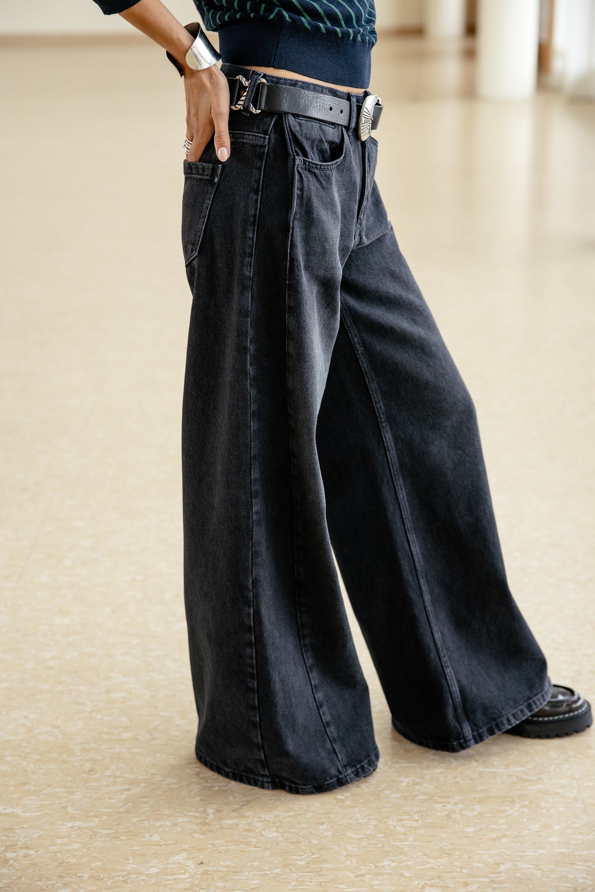 

High-Waist Wide-Leg-Jeans Damen Gemini blind | Freeman T. Porter